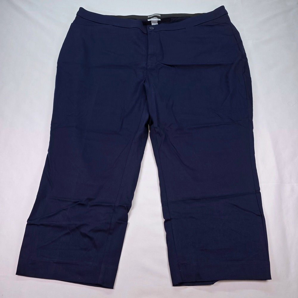 Catherines The Universal Pant Navy Blue Plus Size 26W Straight Leg Trousers